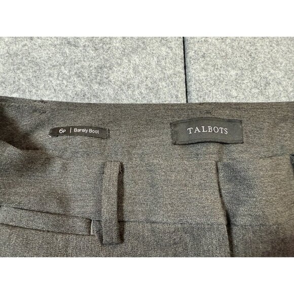 Talbots Barely Pants Women's 6 Petite Gray Slash Pockets Straight Leg Zip Fly - Picture 3 of 5